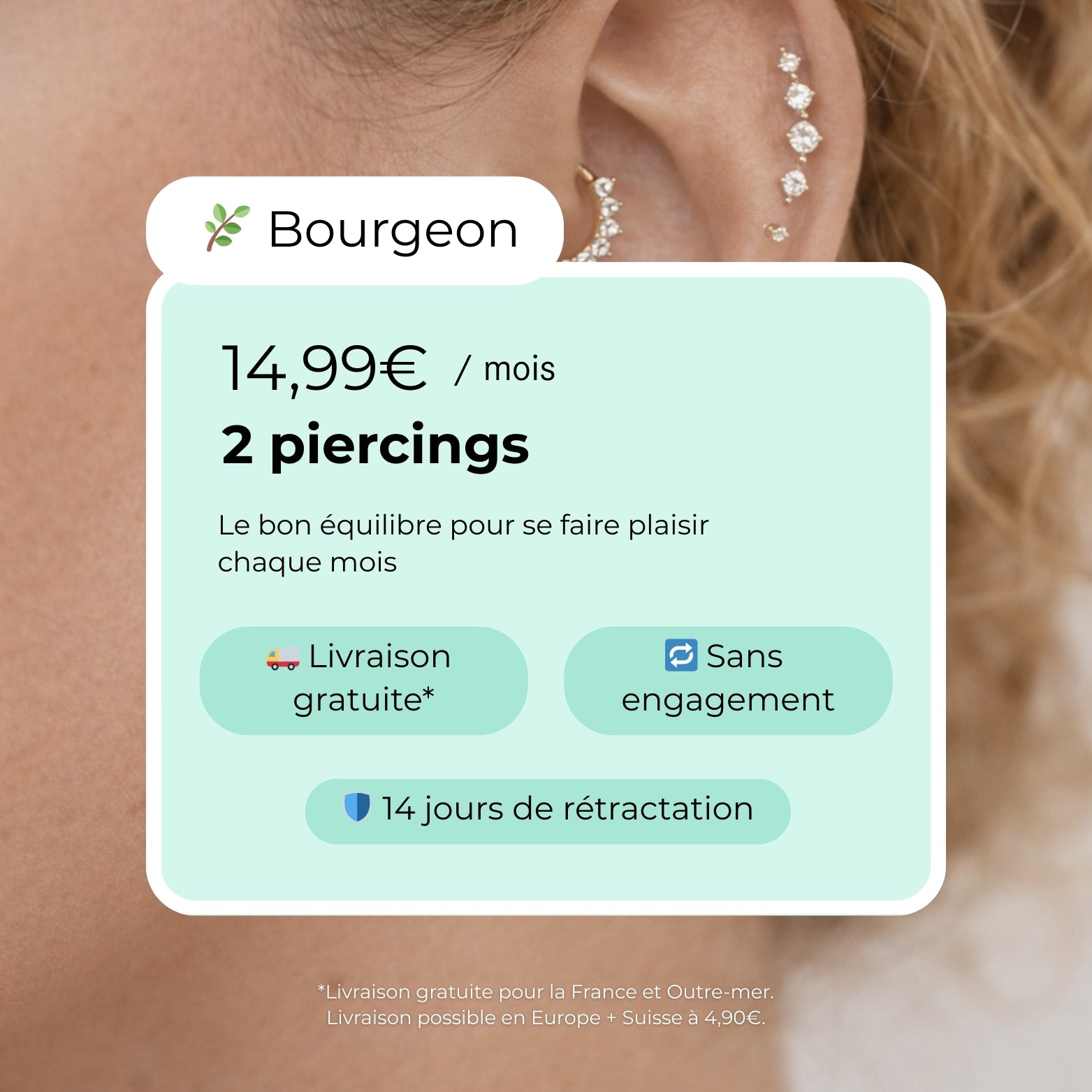 Box piercing mensuelle personnalisée