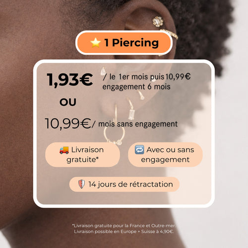 Abonnement piercing Kalypso avec 1 piercing en acier inoxydable et livraison gratuite